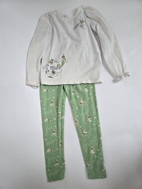 Janie Jack Tinkerbell Set Girls 6 7 Leggings Top